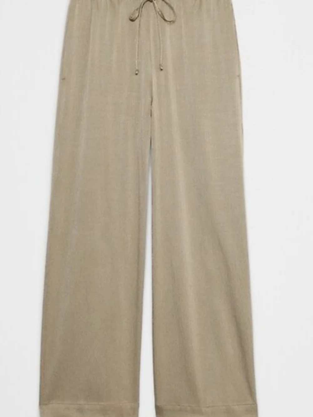 Banana Republic Taupe Wide-Leg Satin-Texture Joggers